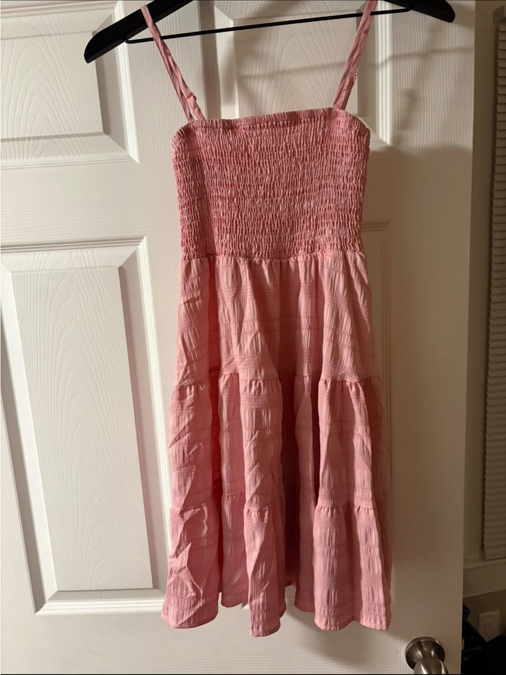 Pink Smocked Tiered Sundress Small